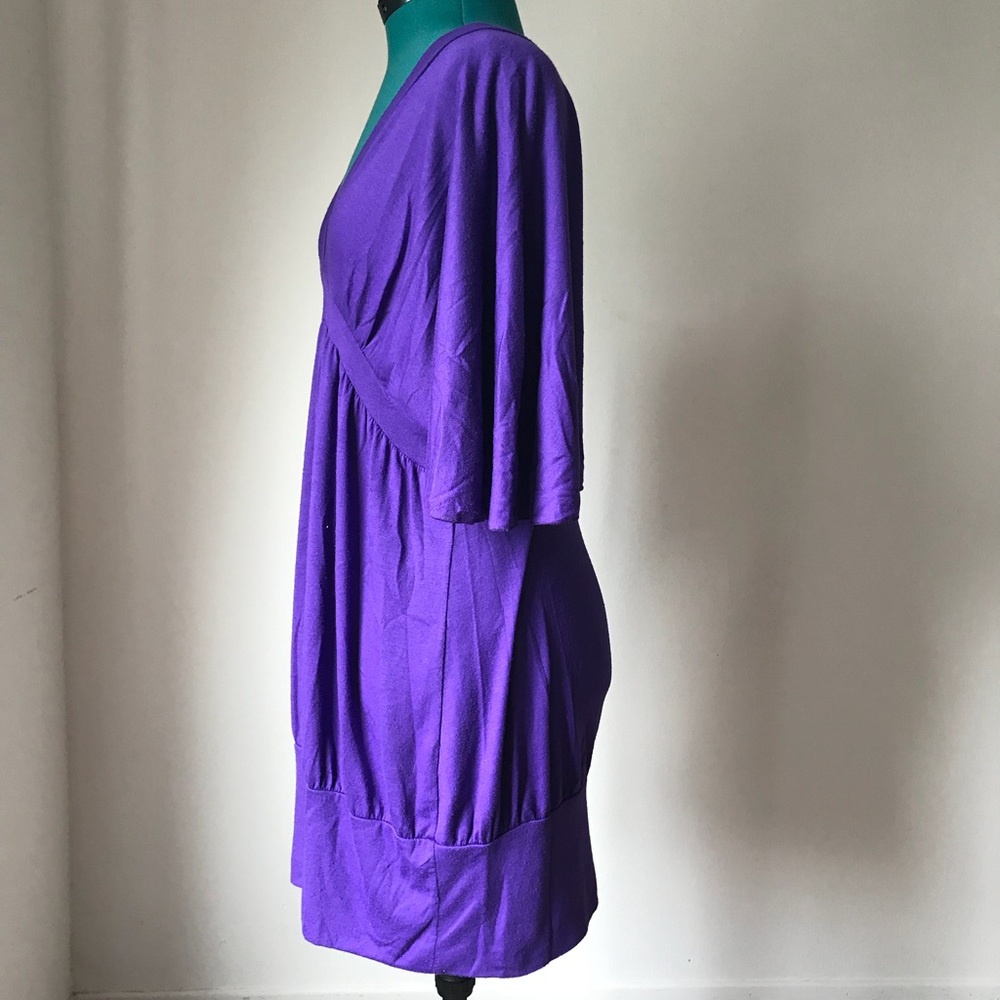 SOLD Long purple dress blouse sz L - Picture 3 of 4